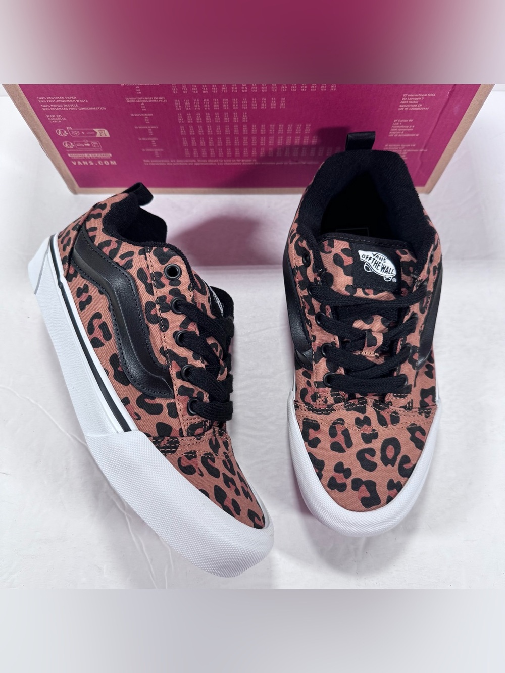 Vans Knu Skool Leopard Black Brown Chunky Sneakers Women Size 7
